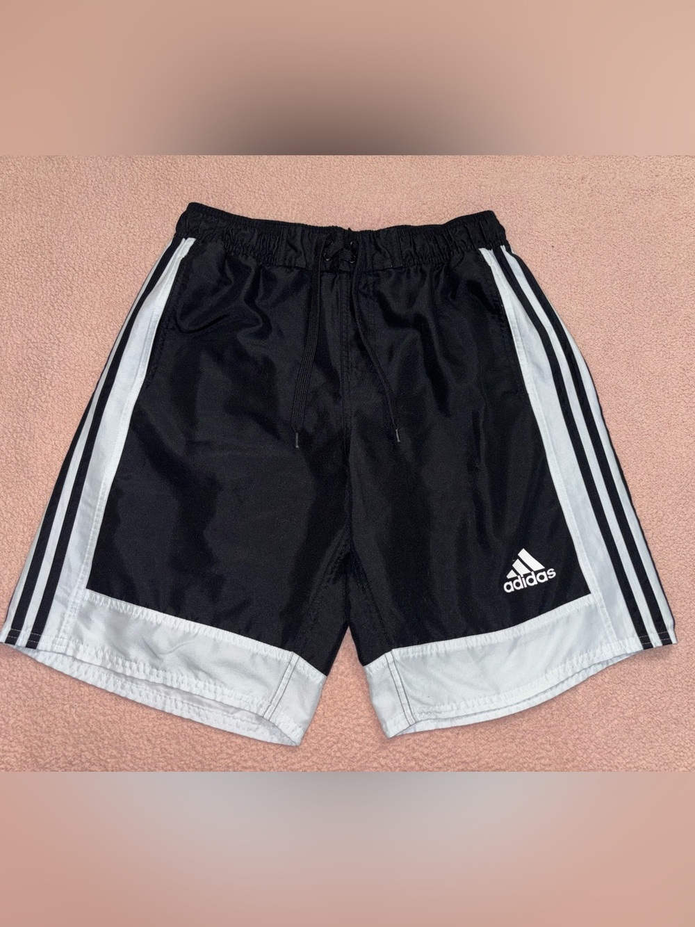 adidas Black Athletic Shorts with White Accents